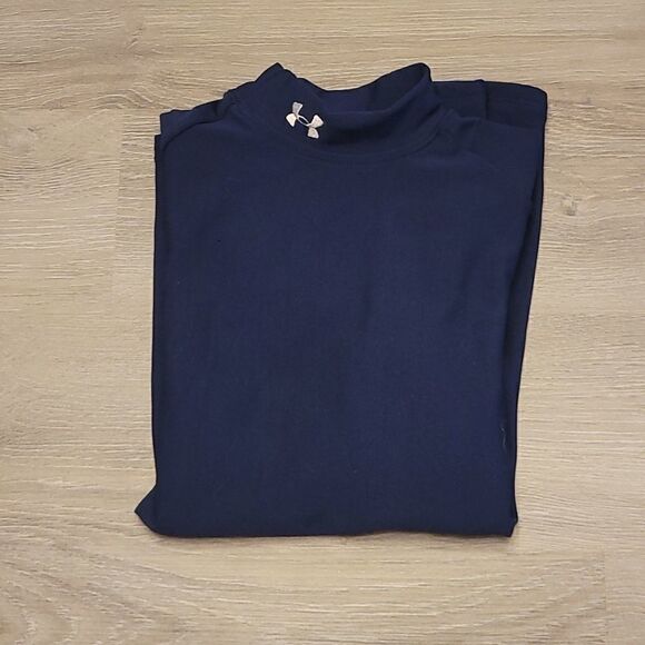 Navy Under Armour Kids Small Cold Weather Long Sleeved Compression Shirt - Picture 1 of 11
